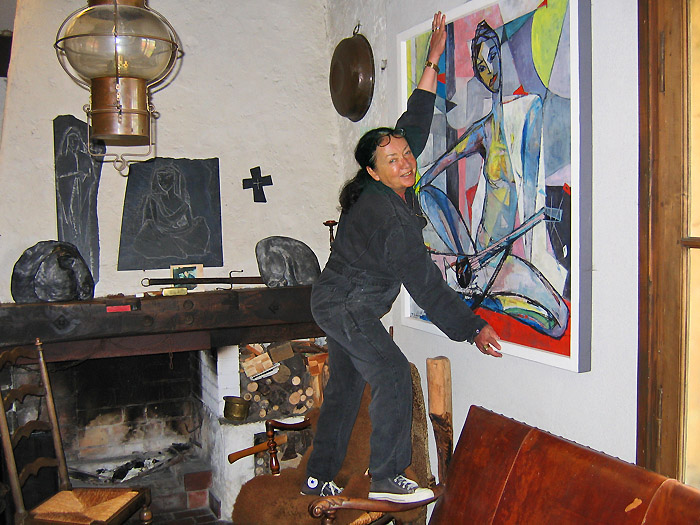Francine David beim Aufbau / Foto: Heinz Rieder